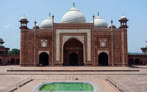 View of historic building against clear sky