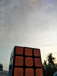 Close-up of ball against sky during sunset