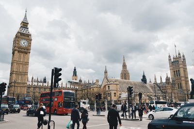 City street against cloudy sky