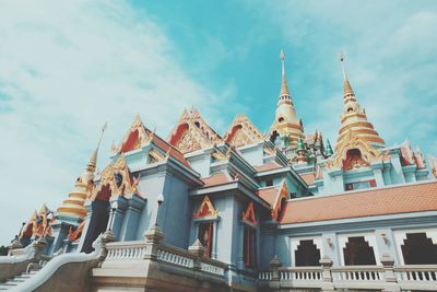 Low angle view of temple building against sky