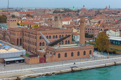 Aerial view of venice university area, italy