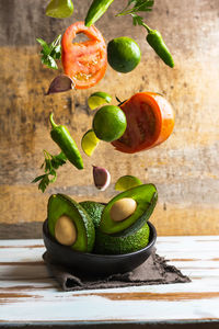 Close-up of fruits on table