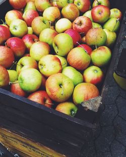 High angle view of fruits in market