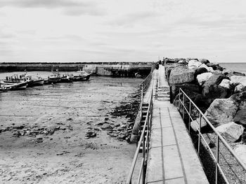 View of pier on beach