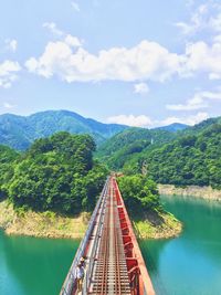 Scenic view of mountains against cloudy sky