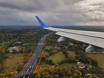 Autumn scenery from airplane 