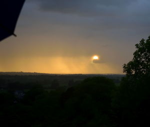 Scenic view of landscape against sky during sunset