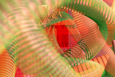 Close-up of of colorful tubes creatively designed