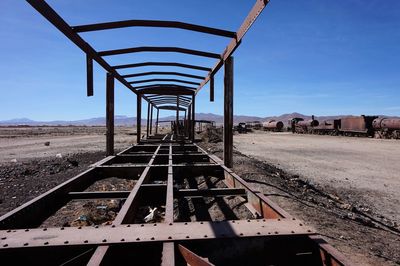 Railroad track against sky