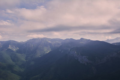 High mountains full of fog and clouds, colors of nature