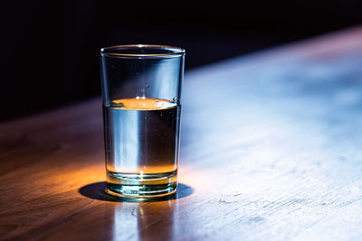 Close-up of drink in glass on table