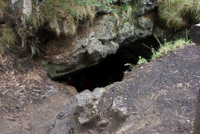 Close-up of rock formation in cave