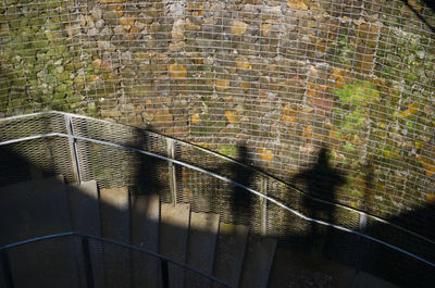 Shadow of brick wall