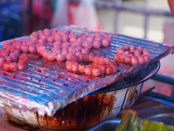 Close-up of meat for sale in market