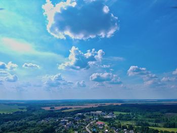 Scenic view of townscape against sky