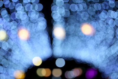 Defocused image of illuminated lights