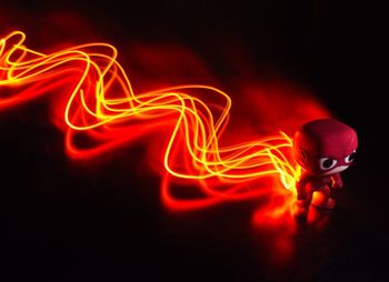 Close-up view of illuminated light