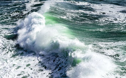 Waves splashing in sea