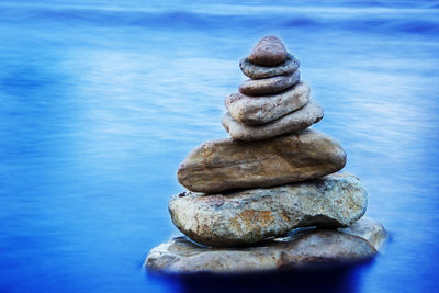 Stack of stones in sea