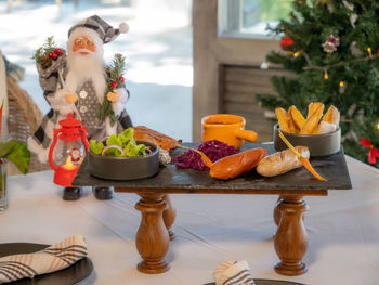 Close-up of chess on table