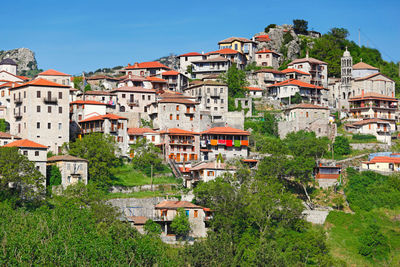 High angle view of townscape against sky