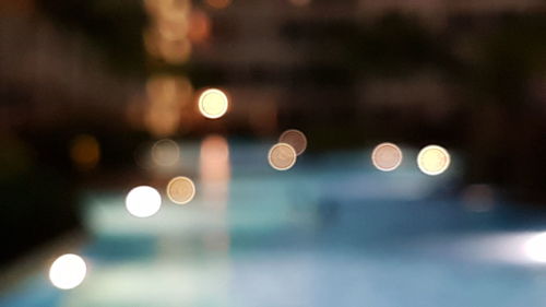 Defocused lights in city at night