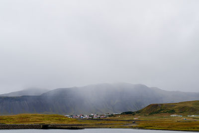 Scenic view of mountains against clear sky