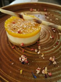 Close-up of dessert on table