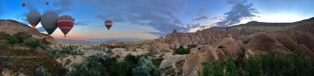 Panoramic view of mountains against sky