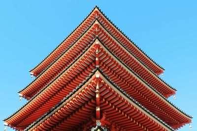 Low angle view of pagoda at asakusa