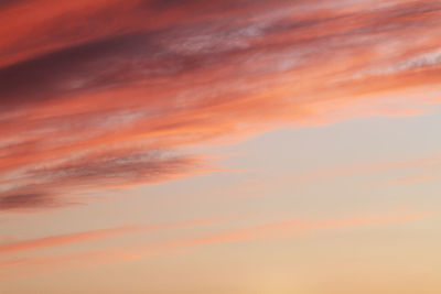 Low angle view of orange sky