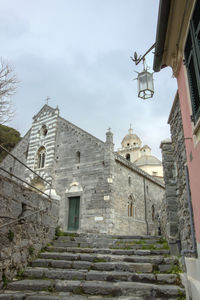 Low angle view of old building against sky