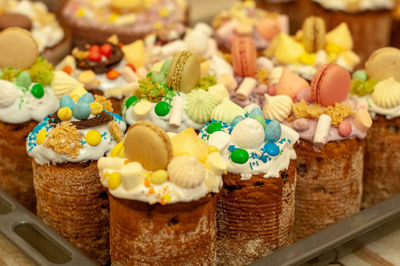 Close-up of cake for sale