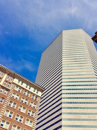 Low angle view of modern building against sky