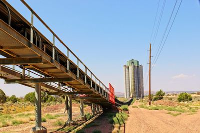 Low angle view of bridge against clear sky