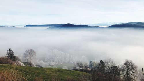 Scenic view of mountains against sky