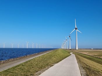 Wind turbines on land