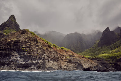Napali coastline offshore in kauai, hawaii