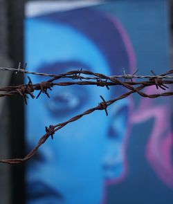 Close-up of barbed wire