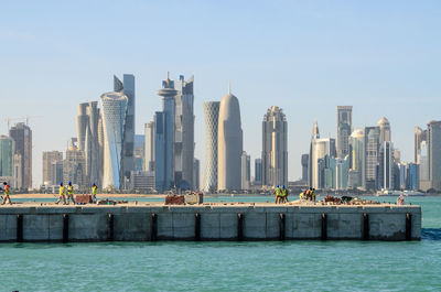 View of modern buildings against sky