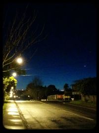 View of road at night