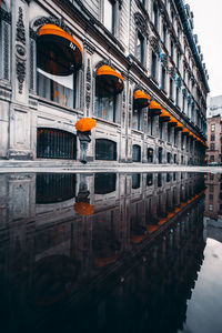 Reflection of building on water