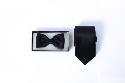 Directly above shot of black coffee on white background