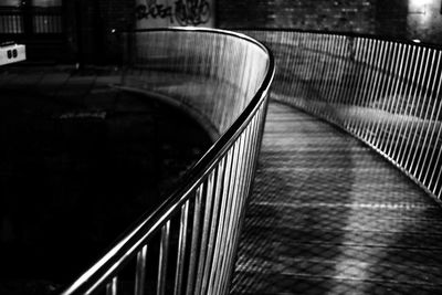 Close-up view of railing