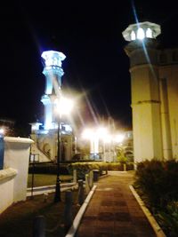 Illuminated street light at night