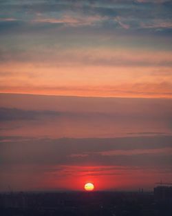 Scenic view of sunset over sea