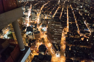 Illuminated city at night