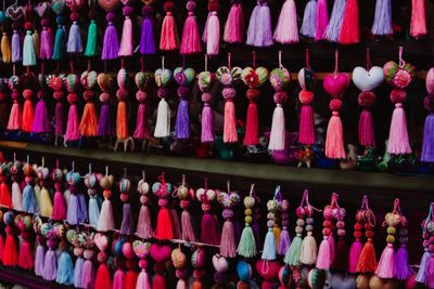 Full frame shot of multi colored candies for sale in market