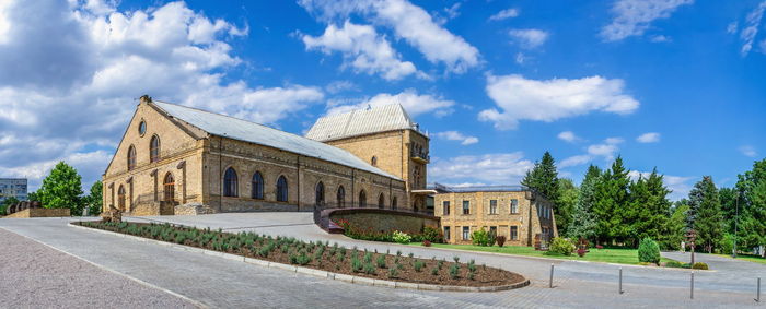 Prince trubetskoy winery castle in kherson region, ukraine, on a sunny summer day