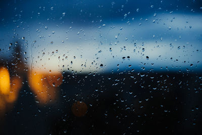 Full frame shot of wet glass